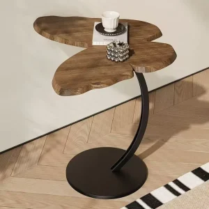Simple Butterfly Edge Side Table Black Walnut Wood Coffee Table Vintage Style Living Sofa Bedroom Bedside Table Storage Cabinet