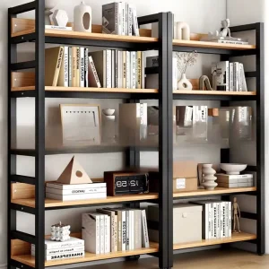 Simple Children’s Floor-Standing Multi-Layer Adjustable Height Iron Bookshelf Storage for Household Library Use Home Furniture
