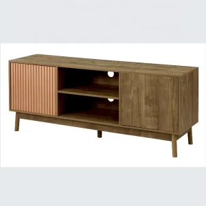 Simple Classic Console Furniture Mid Century Modern Wood Tv Stand Tv Cabinet With Storage on the Floor