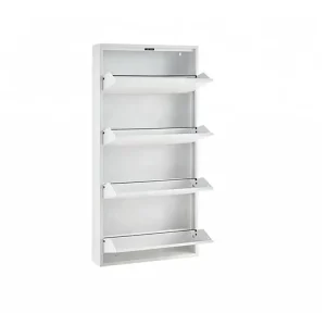 Simple Design Four layer Metal Shoe Rack Space saving Adjustable Wall mounted Shoe Rack