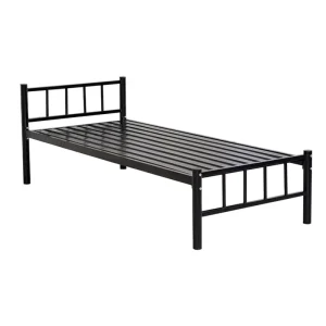 Simple Design Iron Single Bed Dormitory Bed for Worker Staff Apatment Steel Frame Single Bed