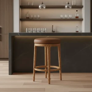 Simple Design Kitchen Furniture Rotating Bar Stool Dining Room Backless Swivel Leather Bar Counter Stool