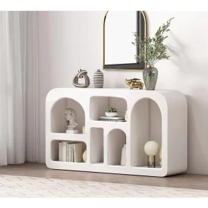 Simple Design New Storage MDF Display Decor Wall Cabinet White Bookshelf Wooden Bookcase for Living Room