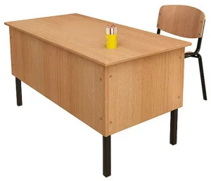 Simple Design Office Teacher Tables Wood Desks with CPU Holder & Side Drawer & Shelf & Keyboard