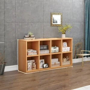 Simple Eight Grid Multi Layer Bookshelf Kitchen Bookshelf Low Bookcase with Storage Rack Can Be Used for Home or Office Reading