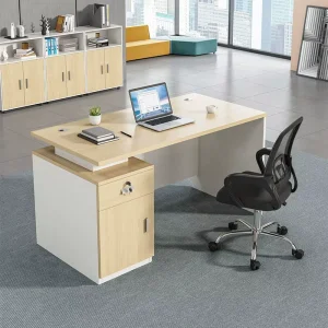 Simple Ergonomic Wood Office Writing Desk with Drawers Modern Home and School Office Workstation Durable Furniture