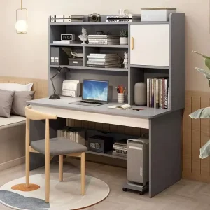 Simple Height Adjustable Ergonomic Writing Desk and Bookshelf Integrated Modern Work Study Table From Guangdong