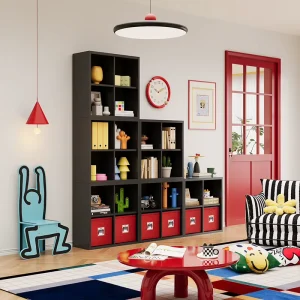 Simple Industrial Style Black Steel Living Room Cabinet Bedroom TV Stand Modular Floor Storage Cabinet
