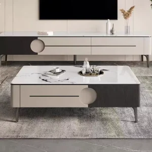 Simple Light Luxury Sintered Stone Coffee Table TV Cabinet Modern Home Living Room Furniture