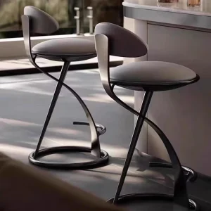Simple Luxurious Modern Stainless Steel High Legged Bar Stool Chair for Dining and Hotel Use Commercial Furniture