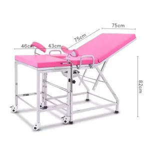 Simple Manual Stainless Steel Delivery Bed Chair Table for Medical Gynecology Obstetrics Hospital Clinics Use Black Pink Custom