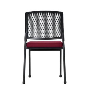 Simple Metal Training Chair with Integrated Table and Writing Board Stackable Office Conference Chair No Armrests