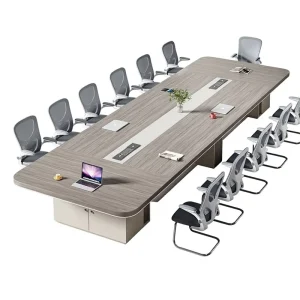 Simple Modern Bamboo Office Furniture Desk Panel Bar Large Conference Table Long Table Negotiation Table Cable Box Chair