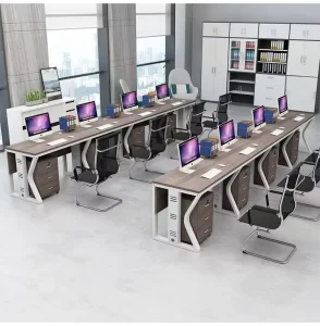 Simple Modern Coworking Office Furniture Staff Computer Desk Employee Workstation Work Desk Office 2 4 Person Staff Desk