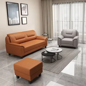 Simple Modern Design Sectional Sofa Luxury Home or Office Genuine Leather 2 Seater Office Sofa Set Furniture