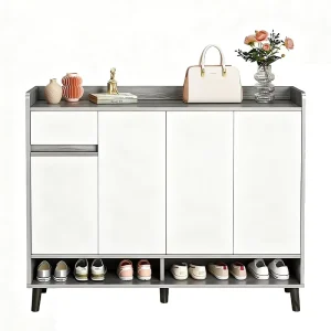 Simple Modern Durable Wood Shoe Cabinet Rack Large Capacity Home Use Economical Storage Solution Entrance Living Room Small Size
