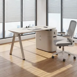 Simple Modern Lacquered Staff Office Desk Multi person Office Desk Combination with Round Table Corners