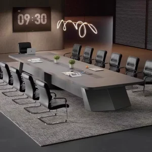 Simple Modern Large Conference Table Chair Set Light Luxury Wood Corners for Employee Training Long Desk