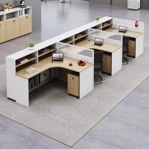 Simple Modern Office Desk for Home or School Computer Station Locker Partition for Staff or Employees