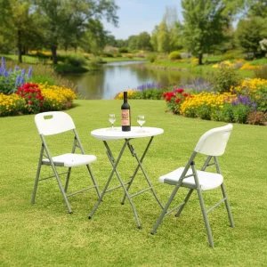 Simple Modern Plastic Folding Round Dining Table Small Round Table Tea Cocktail Coffee Folding Dining Table