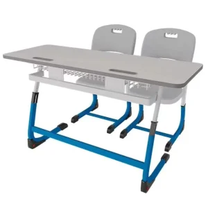 Simple Modern Student Desks and Chairs Double Adjustable Height MDF School Furniture for Education Training Institutions