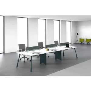 Simple Modern Style Long Double Sided 6 Person Workstation Computer Desk with Metal Leg