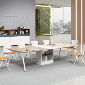 Simple Modern Wood Extendable Conference Table Chair Combination 12 Seater Office Furniture for Training Negotiation Reception
