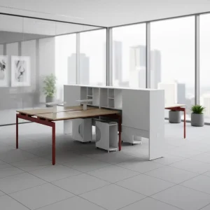 Simple Office Desk Steel Frame Design Basic Workspace Professional Setup Modern Business Desks Office Workstations