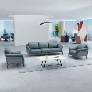 Simple Office Sofa PU Leather Sofa with Coffee Table Set Office Furniture for Office or Hotel or Apartment