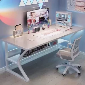 Simple Rectangular Metal Computer Desk for Home Study or Office Small Desktop Table for Students and Bedroom Use