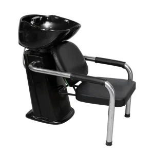 Simple Sitting Type Shampoo Chair Leather Metal Frame Luxury Hair Salon Commercial Half-Lying Washing Basin