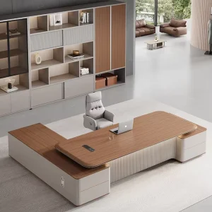 Simple Style MDF Material L Shape Boss Luxury Set Work Desk CEO Office Table Executive Boardroom Meeting Table