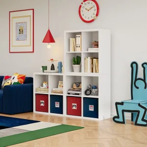 Simple White Steel Living Room TV Cabinet Bedroom Storage Cabinet Modular Combination Grid Cabinet