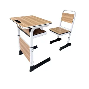 Simple and Modern Adjustable Height Desk and Chair Set for Students Environmentally Friendly and Durable School Furniture