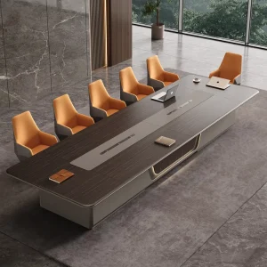 Simple and Modern Large square MDF Modular Conference Table for Commercial and Hotel Use Office Furniture with Chair Set