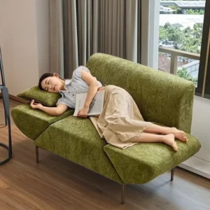 Single Armrest Smart Island Sofa Bed for Small Bedrooms Home Modern Fabric Leisure Living Room Furniture Hotels Villas