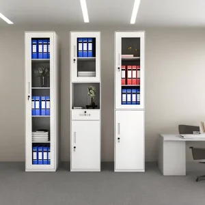 Single Door Steel Filing Cabinet with Glass Door Modern Design Single Person Lock Easy Mail Packing Office and Household Use Small