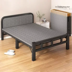 Single Iron Beds Modern Design Folding Metal Bed for Bedroom Office Dormitory for Adults