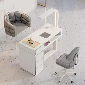 Single Manicure Table and Chair Set Professional Nail Table with Vacuum Cleaner Table Manicure for Nail Salon