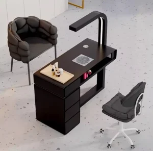Single Manicure Table and Chair Set Professional Nail Table with Vacuum Cleaner Table Manicure for Nail Salon