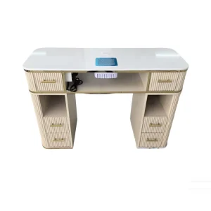 Single Manicure Table and Chair Set Professional Nail Table with Vacuum Cleaner Table for Nail Salon