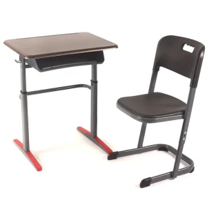 Single Modern Adjustable Height School Desk Chair Set Wood Material