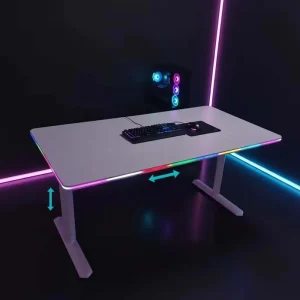 Single Motor Electric Height Adjustable Extendable Width Steel Game Desk Frame for Gaming Home Office Indoor Use