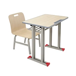 Single Person Wooden School Desk and Chair Set with Customized Color Modern Design for Children’s Study and Gym Use