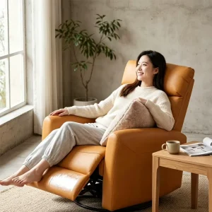 Single Recliner Sofa Sponge Filled Waterproof Easy to Clean