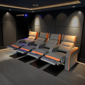 Single Reclining Leather Sofa Armchair Premium Comfortable for Mall or Living Room Villa Basement Seating