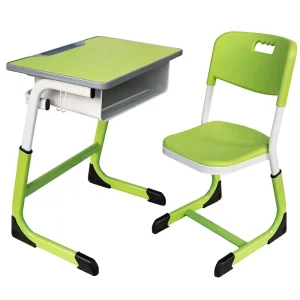 Single Seater Height Adjustable School Furniture for Students Children’s Metal Table Chair Set Buddy Pocket Minimalist Design