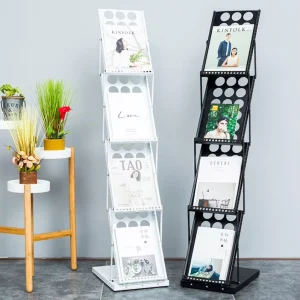 Single Side Portable A4 Iron Magazine & Brochure Holder for Displaying Newspapers