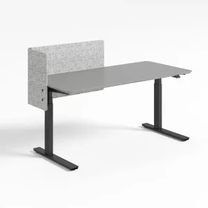 Single User Rear Mounted Electric Height Adjustable Desk with Memory Control Sit Stand Workstation Wooden Office Commercial Use