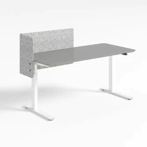 Single User Rear Mounted Electric Height Adjustable Desk with Memory Control Sit Stand Workstation Wooden Office Commercial Use